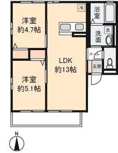 ハイム瀧B【1階】の間取り