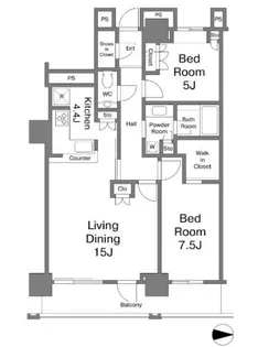 ベイクレストタワー【27階】の間取り