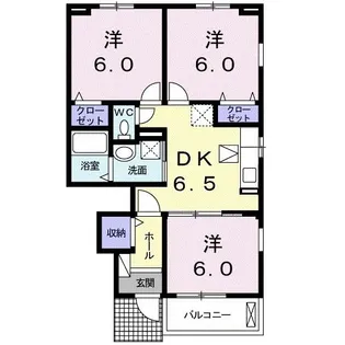 エスパス ド コンフォー A【1階】の間取り