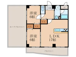 エスズ・イン南【9階】の間取り