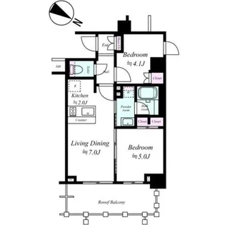 ガリシア下丸子リバーサイド【5階】の間取り