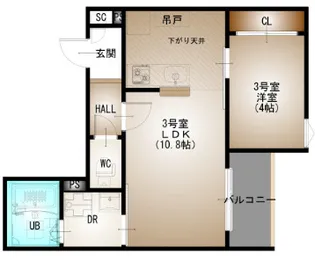 REGALEST 西広島駅【3階】の間取り