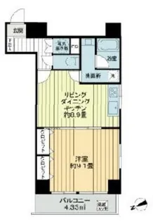 ライオンズマンション蒲田【4階】の間取り