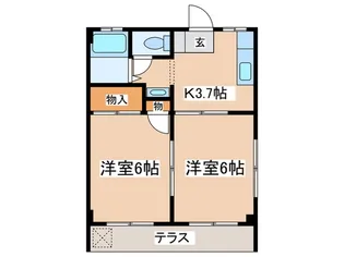 フジハイム【1階】の間取り