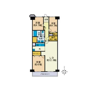さがみ野サンハイツ【7階】の間取り