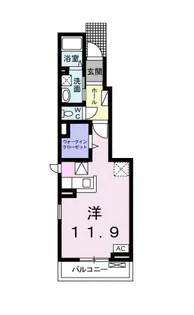 ウェスト フルール I【1階】の間取り