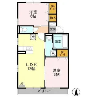 グリーンヒルズ ウエスト A棟【2階】の間取り