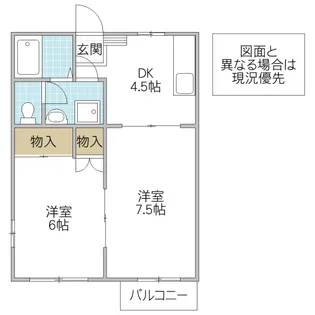 ルミエール・プレイス A棟【2階】の間取り