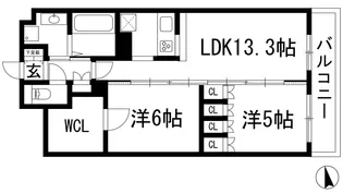 クラニア甲東園【3階】の間取り