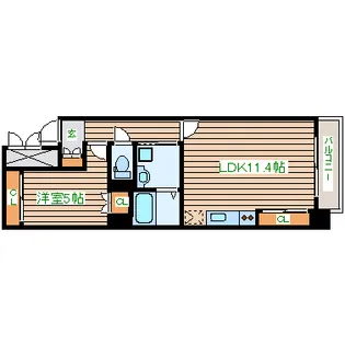 カスタリア一番町WEST【6階】の間取り