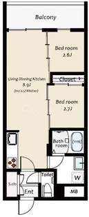 KUZE市川【4階】の間取り
