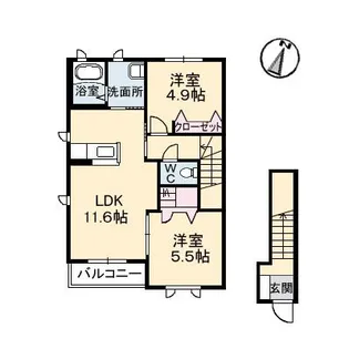 ラ・フォーレ三洸 壱番館【2階】の間取り