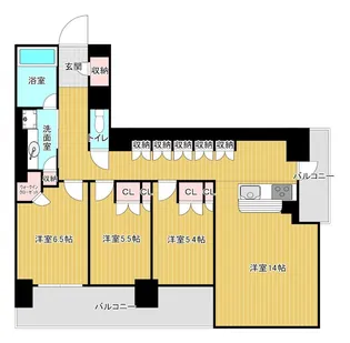 ロジュマンタワー梅田【10階】の間取り