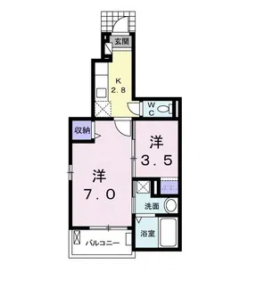 ジャルダン デュ ミエル【1階】の間取り