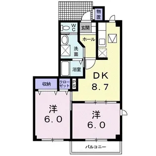 アルディA【1階】の間取り