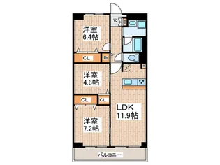 府中スカイハイツ【5階】の間取り