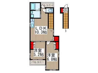 ソシア上青木【2階】の間取り