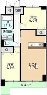 ヒルザコート【2階】の間取り