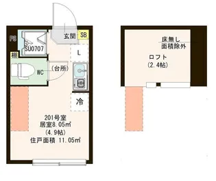ラメット千歳烏山【2階】の間取り