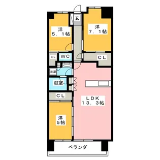 海老名ザ・レジデンス【11階】の間取り