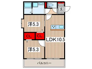 ノーブルヴィラ西大宮【2階】の間取り