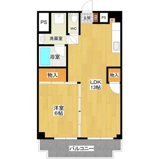 ロイヤルシティ久松【6階】の間取り