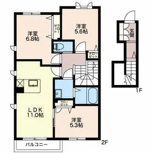 ラピュタIV【2階】の間取り