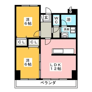 クレアール三幸【4階】の間取り