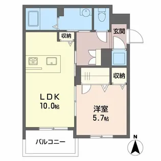 ベレオ白金坂【1階】の間取り