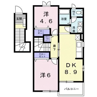 シャンドフルールA【2階】の間取り