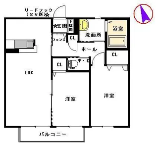 N・Yボンジュール【2階】の間取り