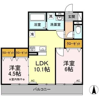シティハウス高萩3【3階】の間取り