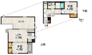 CB和白フラン【1階】の間取り
