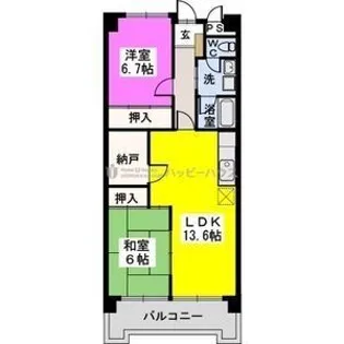 エトワール大野城【4階】の間取り