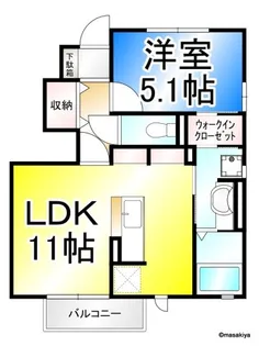 ハピネス高田【1階】の間取り