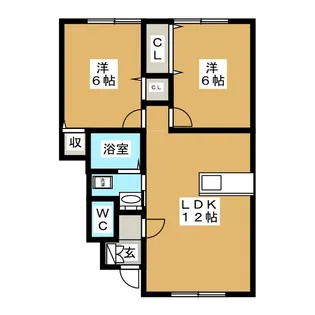 グランモア石江【1階】の間取り