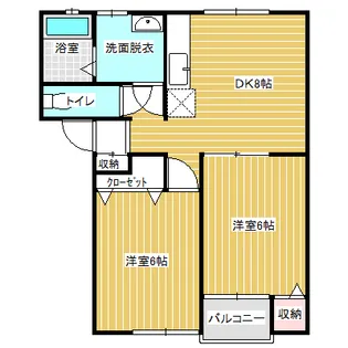 コーポ錦 A棟【2階】の間取り