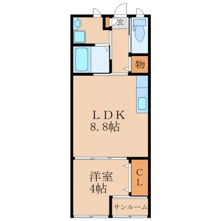 ウエストパビリオン【1階】の間取り
