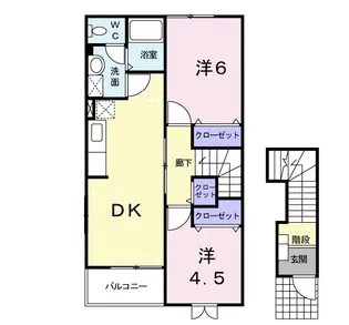 ビサイド・花仙橋I【2階】の間取り