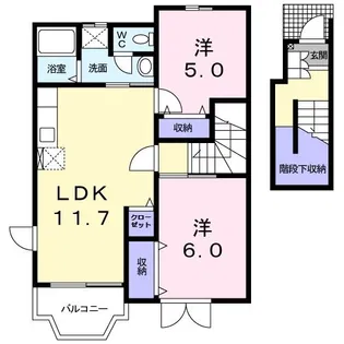 フラワーズC【2階】の間取り