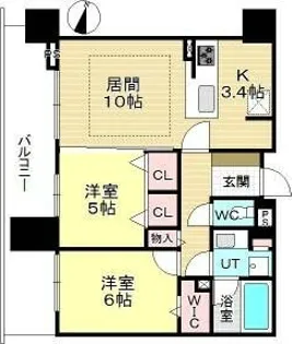 デュオヒルズ円山ファースト【13階】の間取り