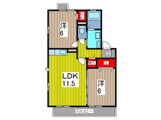 プランテーション B【1階】の間取り
