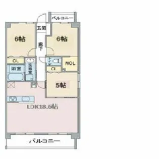 パラドール デ カミヤシロ【3階】の間取り