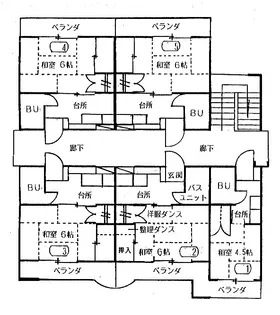 エコーハイツ 南向き【3階】の間取り