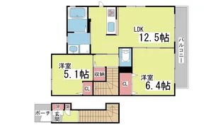 エクセラン大内【2階】の間取り