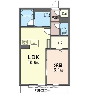 レジデンシャル プルーン【1階】の間取り