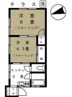 菊ハイム【1階】の間取り