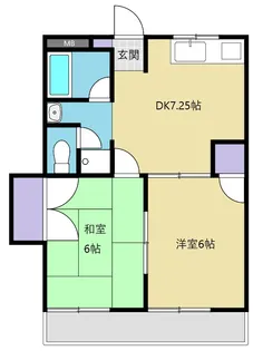 クレッセント大坪【2階】の間取り