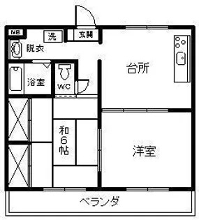 サンライフ大門【1階】の間取り