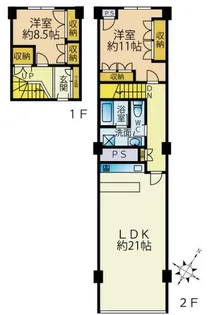 ニュー赤坂コーポラス【7階】の間取り